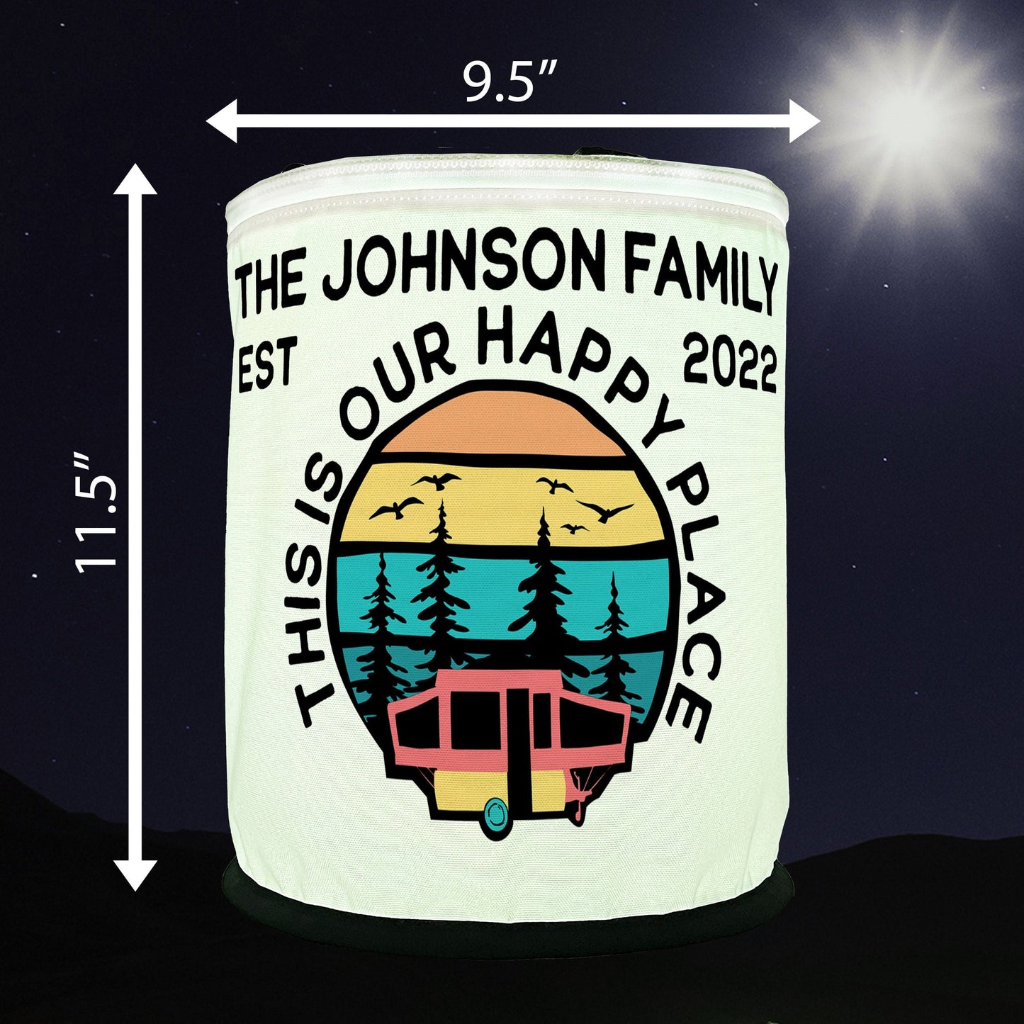 This is Our Happy Place Pop-Up Tent Trailer LED Lantern