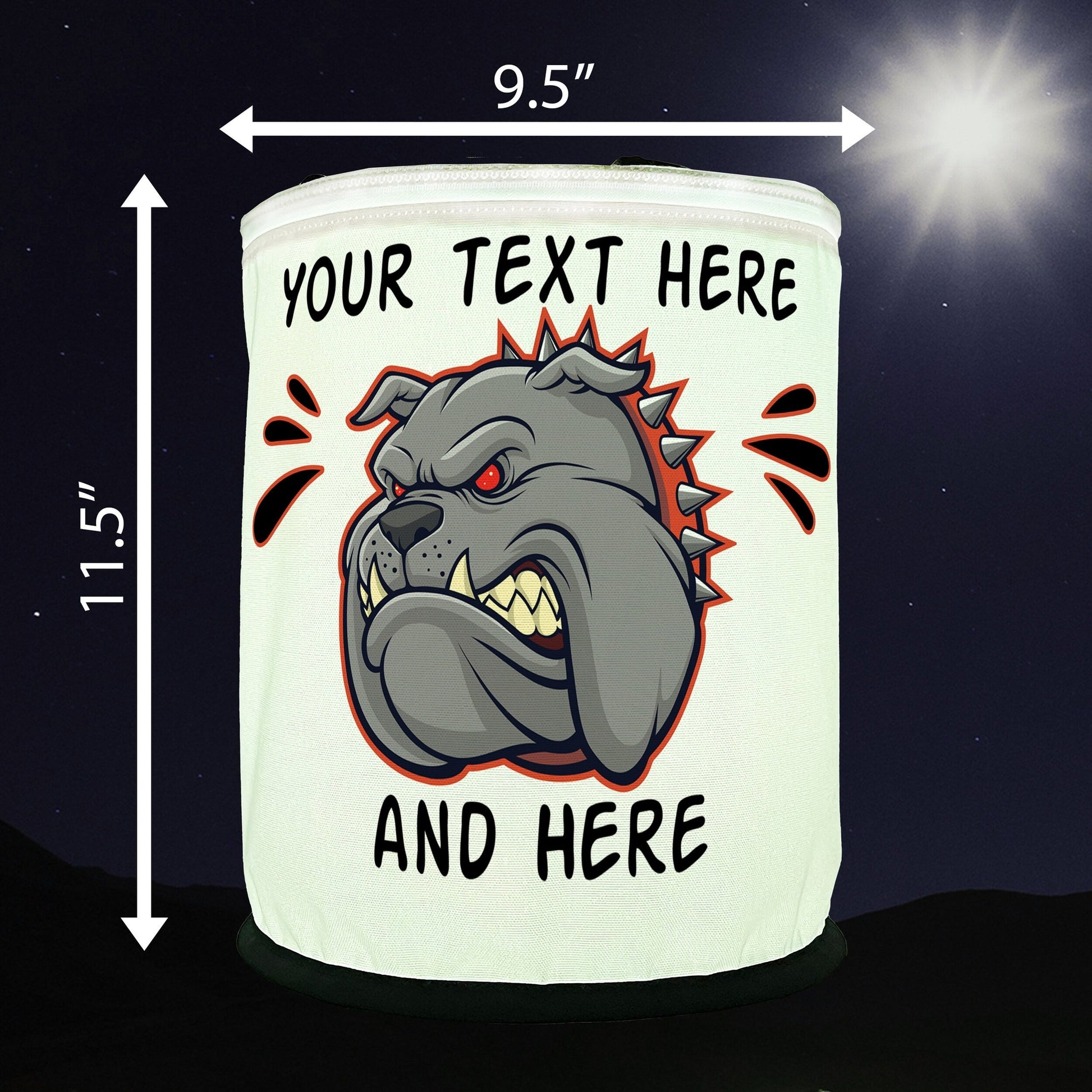 Customized Bull Dog Color Changing LED Lantern