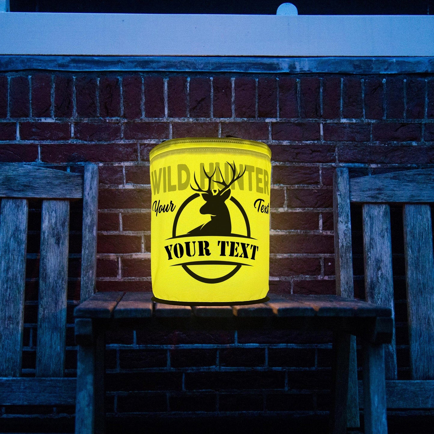 Wild Hunter with Buck Deer Silhouette LED Lantern