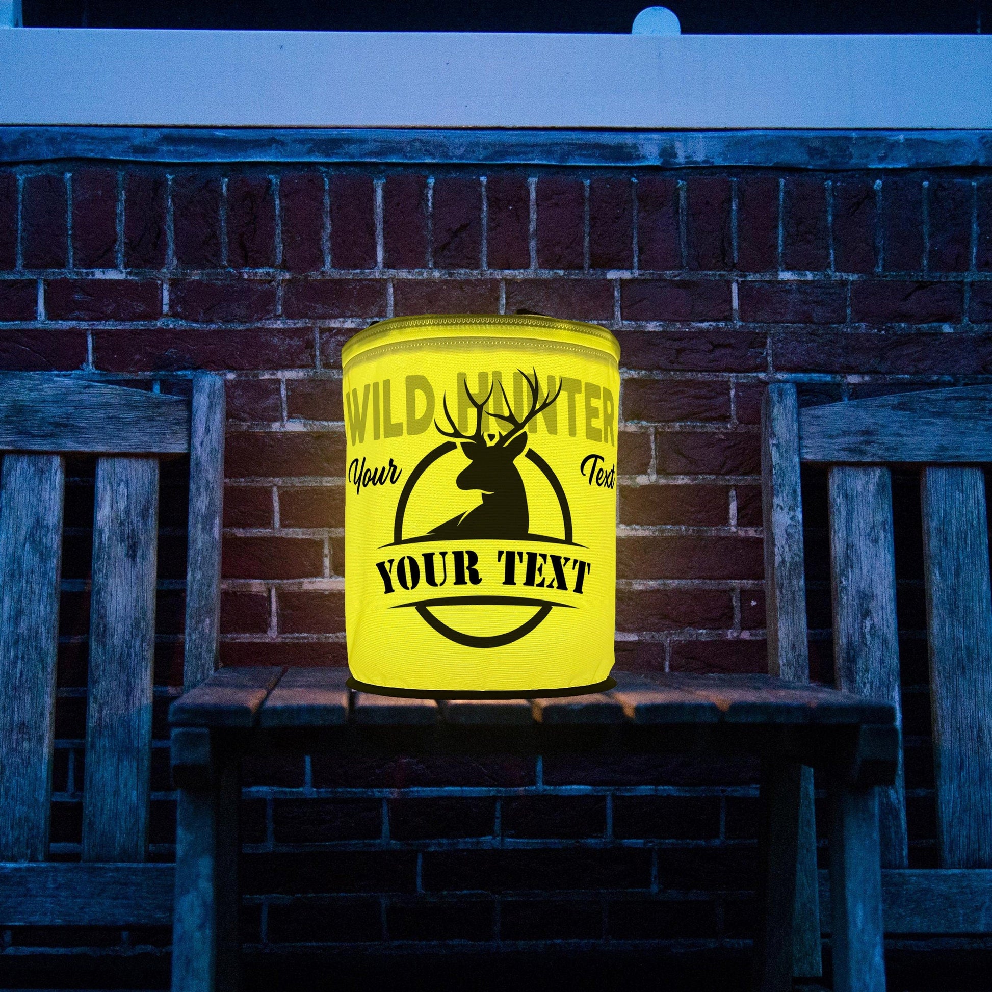 Wild Hunter with Buck Deer Silhouette LED Lantern