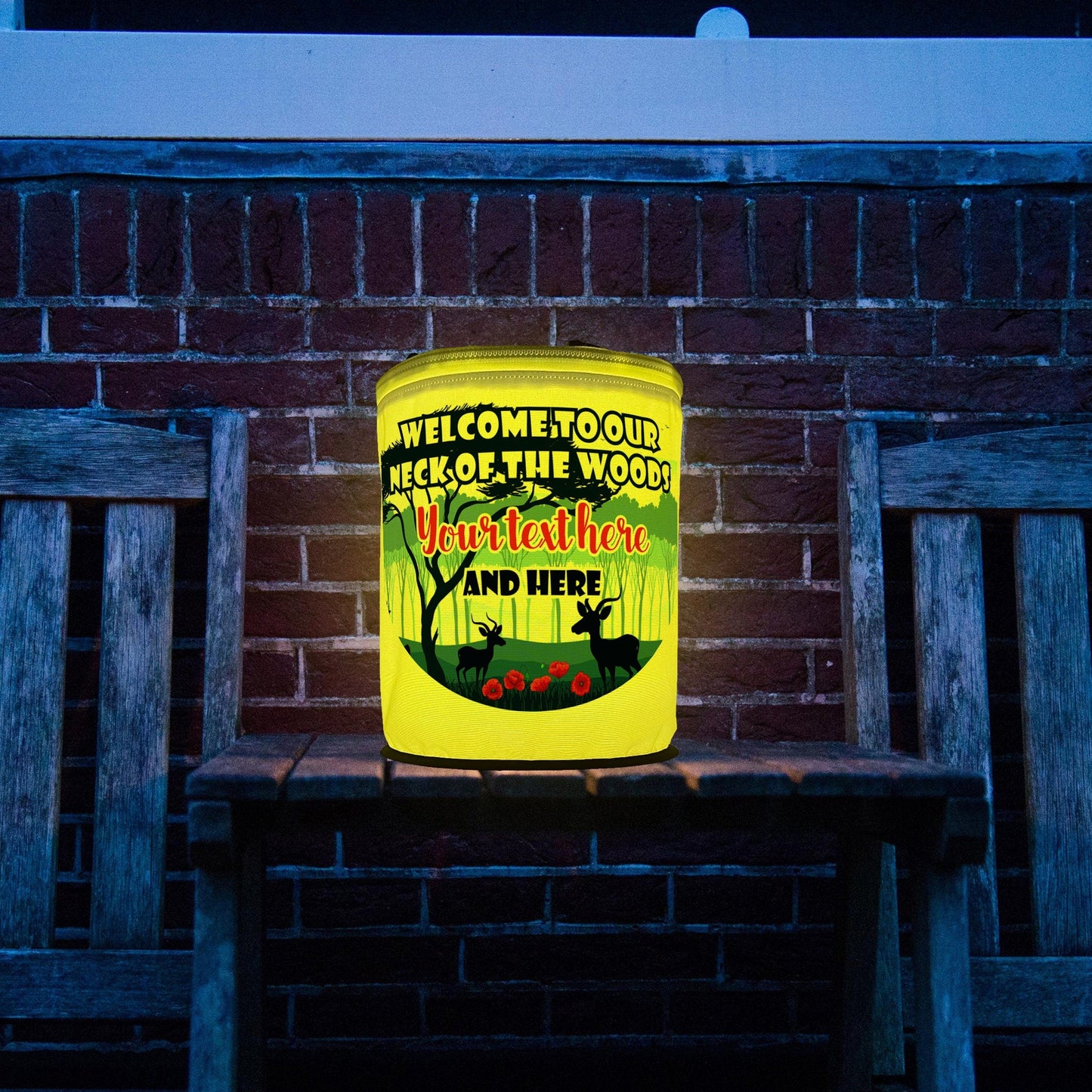 Welcome to Our Neck of the Woods LED Lantern