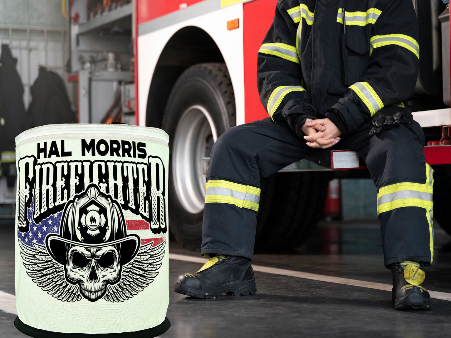 Winged Firefighter Skull Color Changing LED Lantern