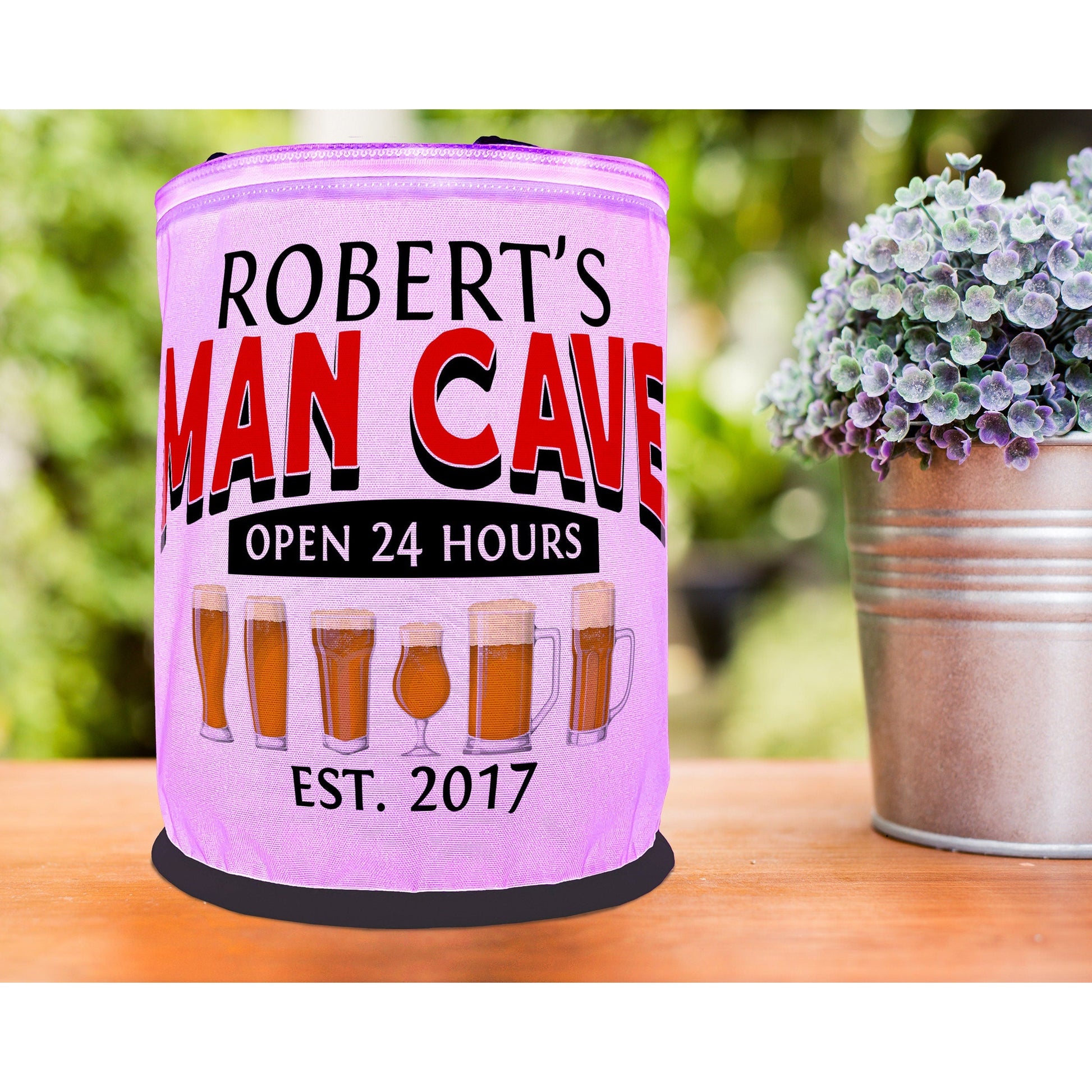 Man Cave Open 24 Hours LED Color Changing Lantern