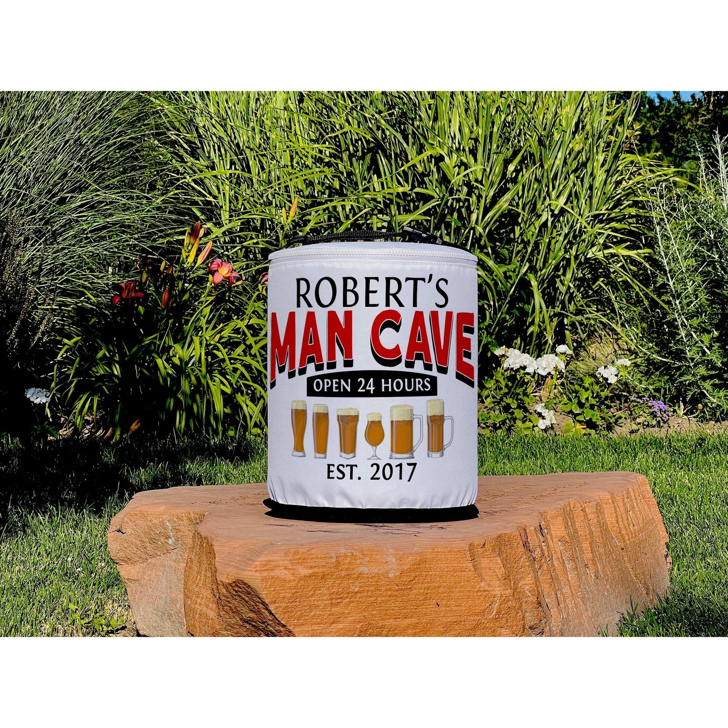 Man Cave Open 24 Hours LED Color Changing Lantern