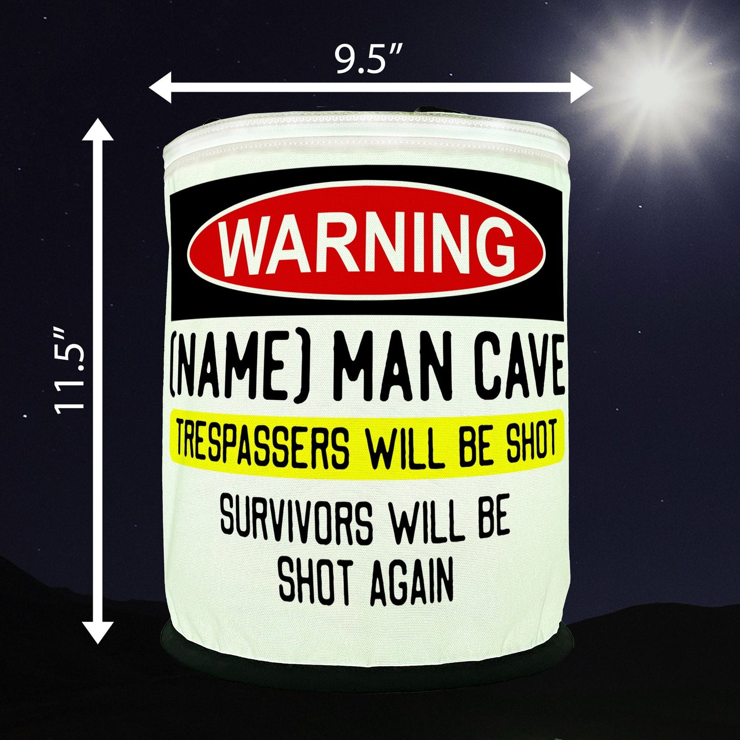 Warning Trespassers Will Be Shot - Man Cave LED Decoration