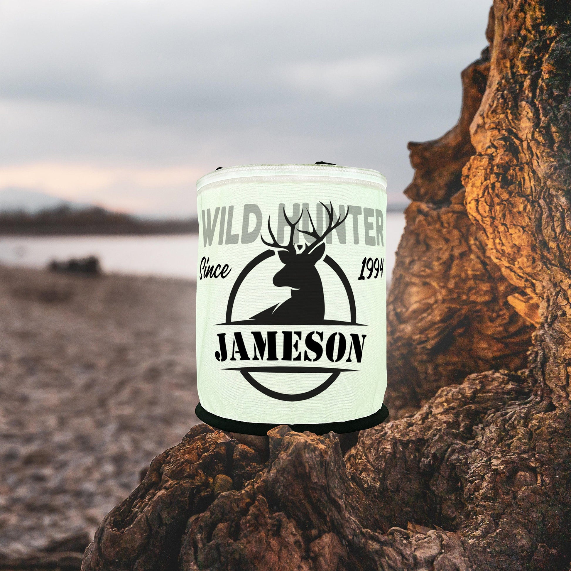 Wild Hunter with Buck Deer Silhouette LED Lantern