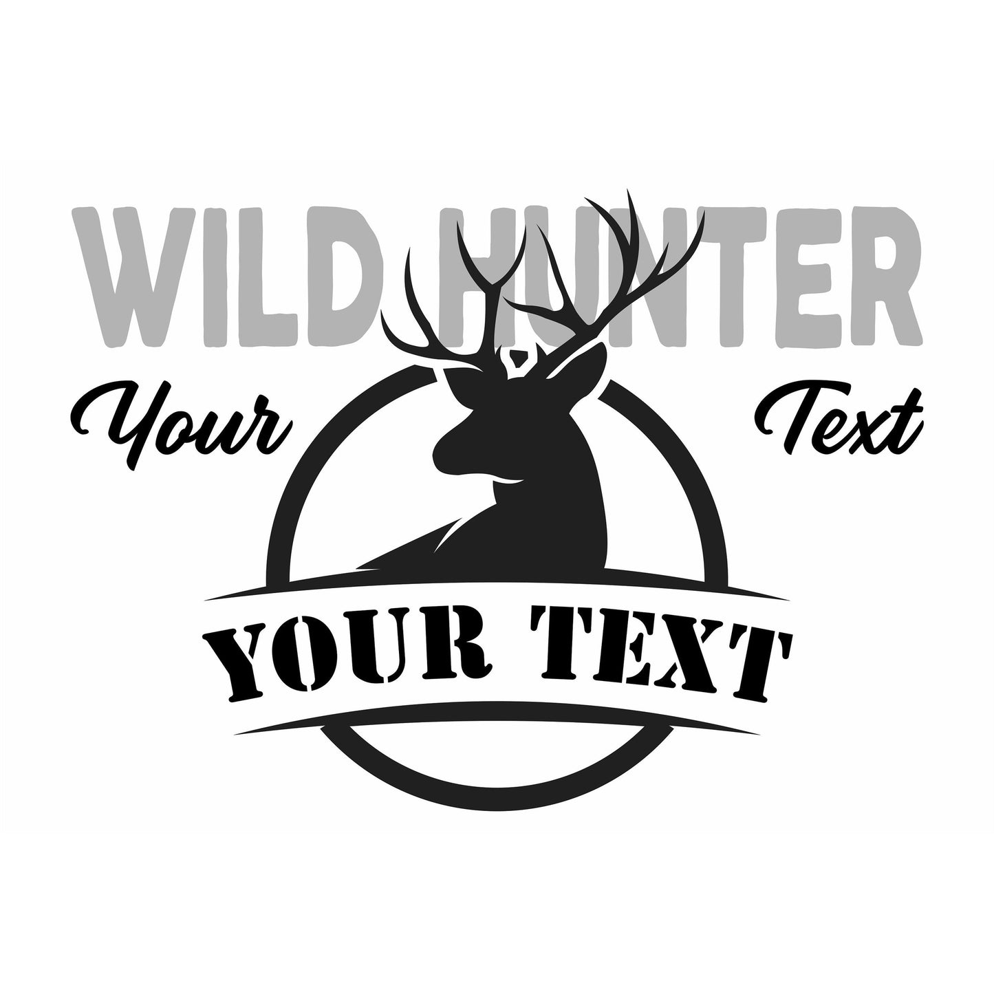 Wild Hunter with Buck Deer Silhouette LED Lantern
