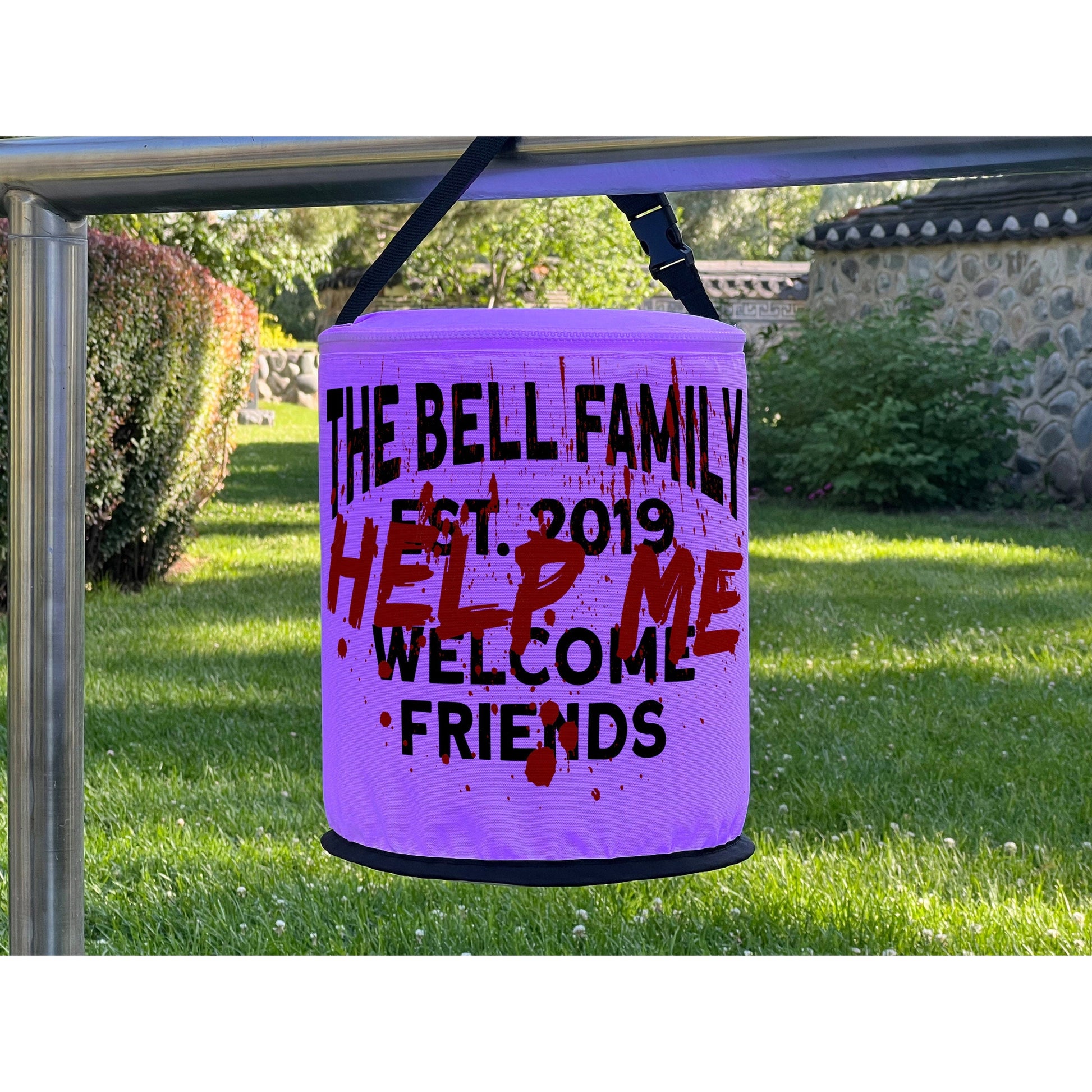 Written in Blood "Help Me" Color Changing LED Halloween Lantern