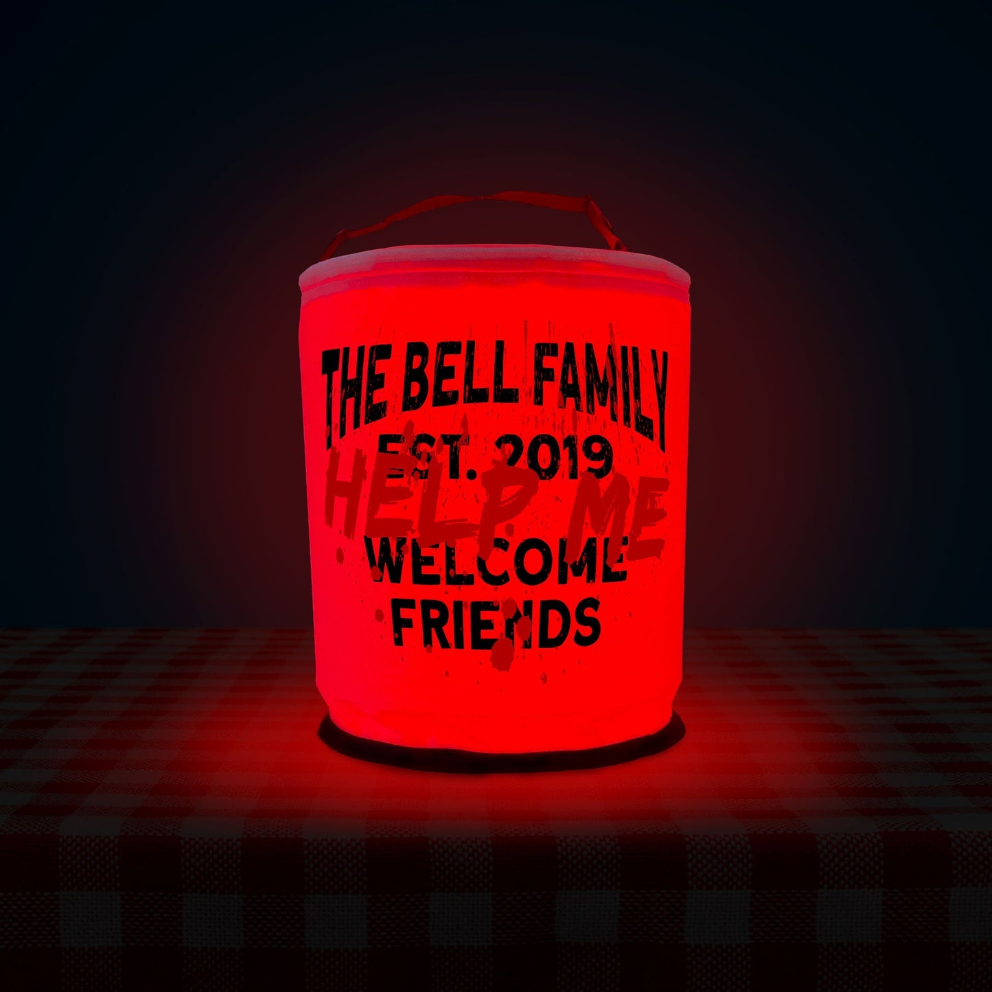 Written in Blood "Help Me" Color Changing LED Halloween Lantern