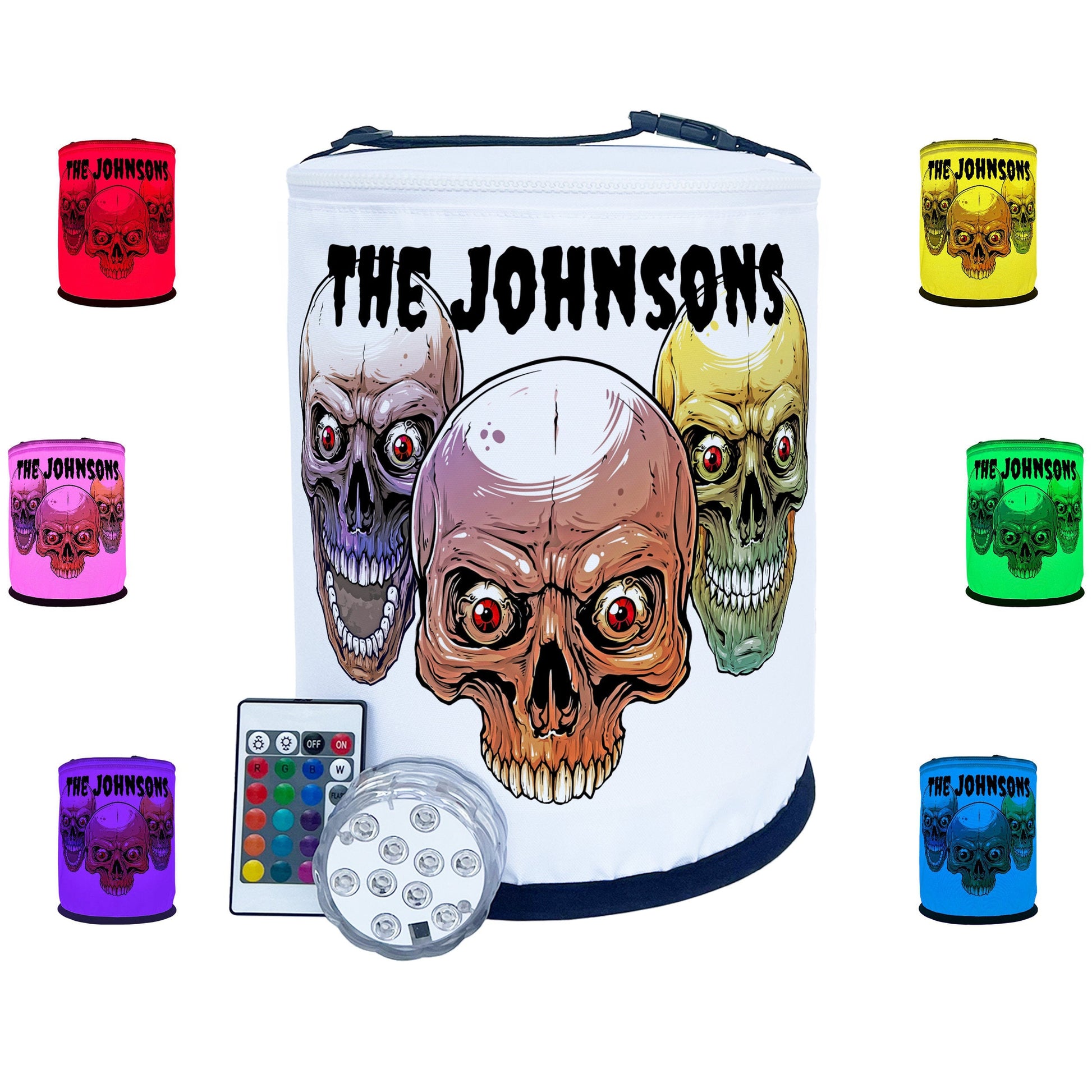 Three Skulls Color Changing LED Halloween Decoration