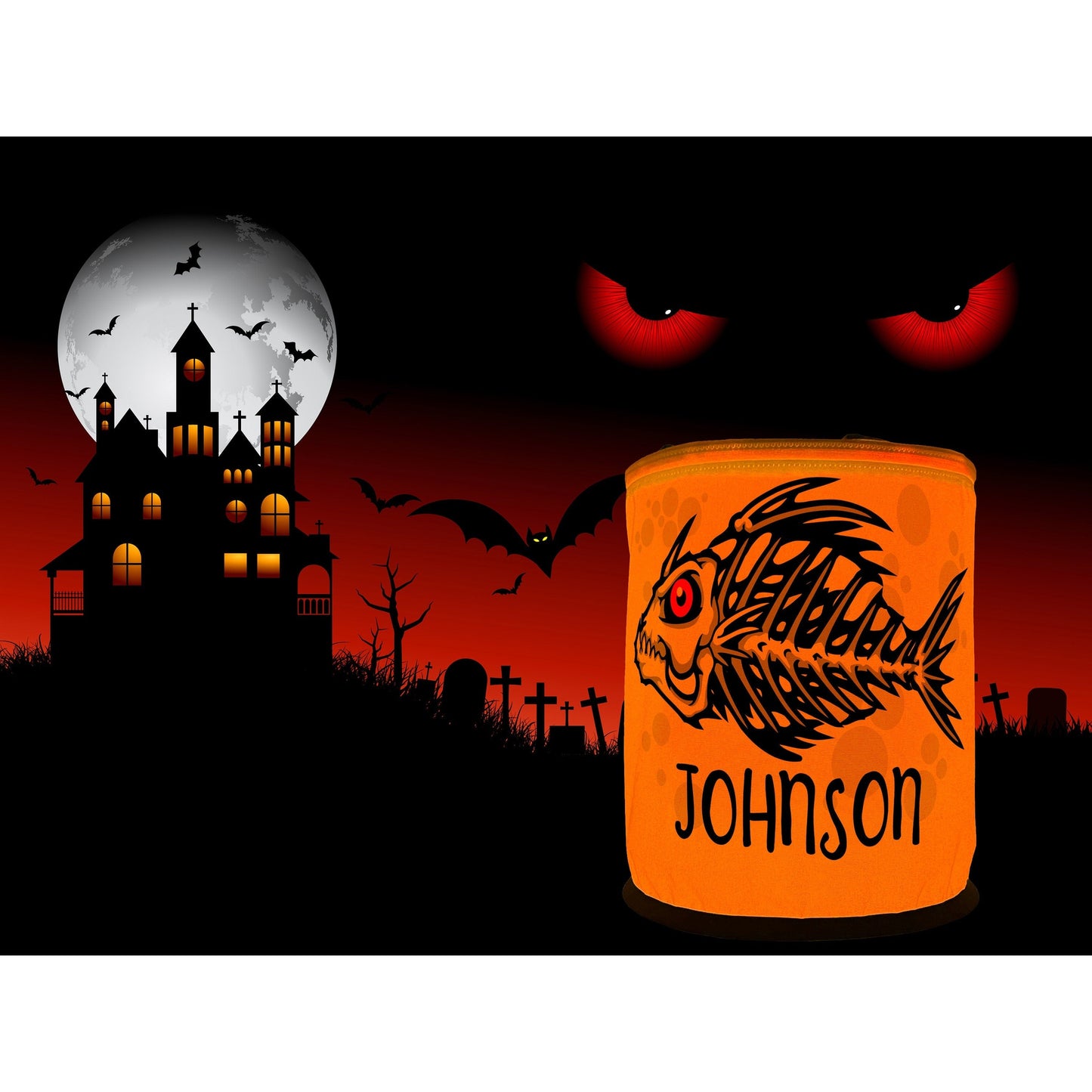 Fish Skeleton Color Changing LED Halloween Party Lantern