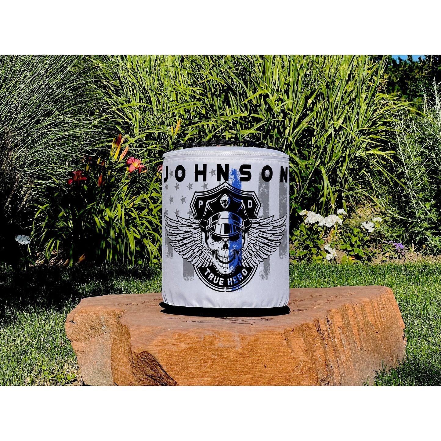 Thin Blue Line Winged Skull Police Officer LED Lantern