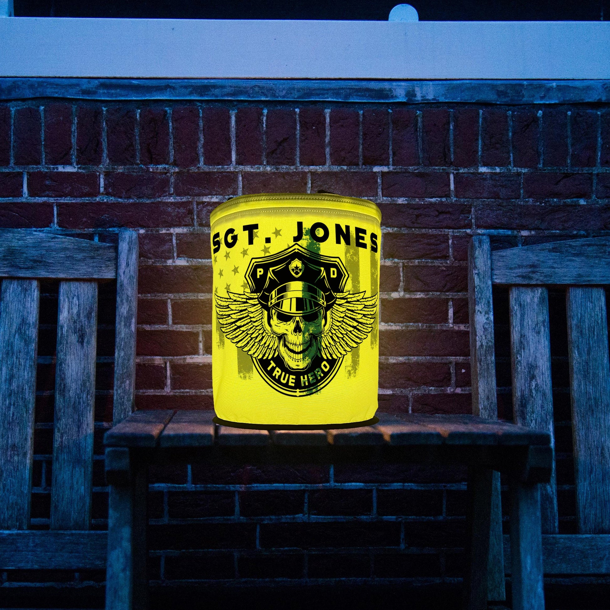 Winged Firefighter Skull Color Changing LED Lantern