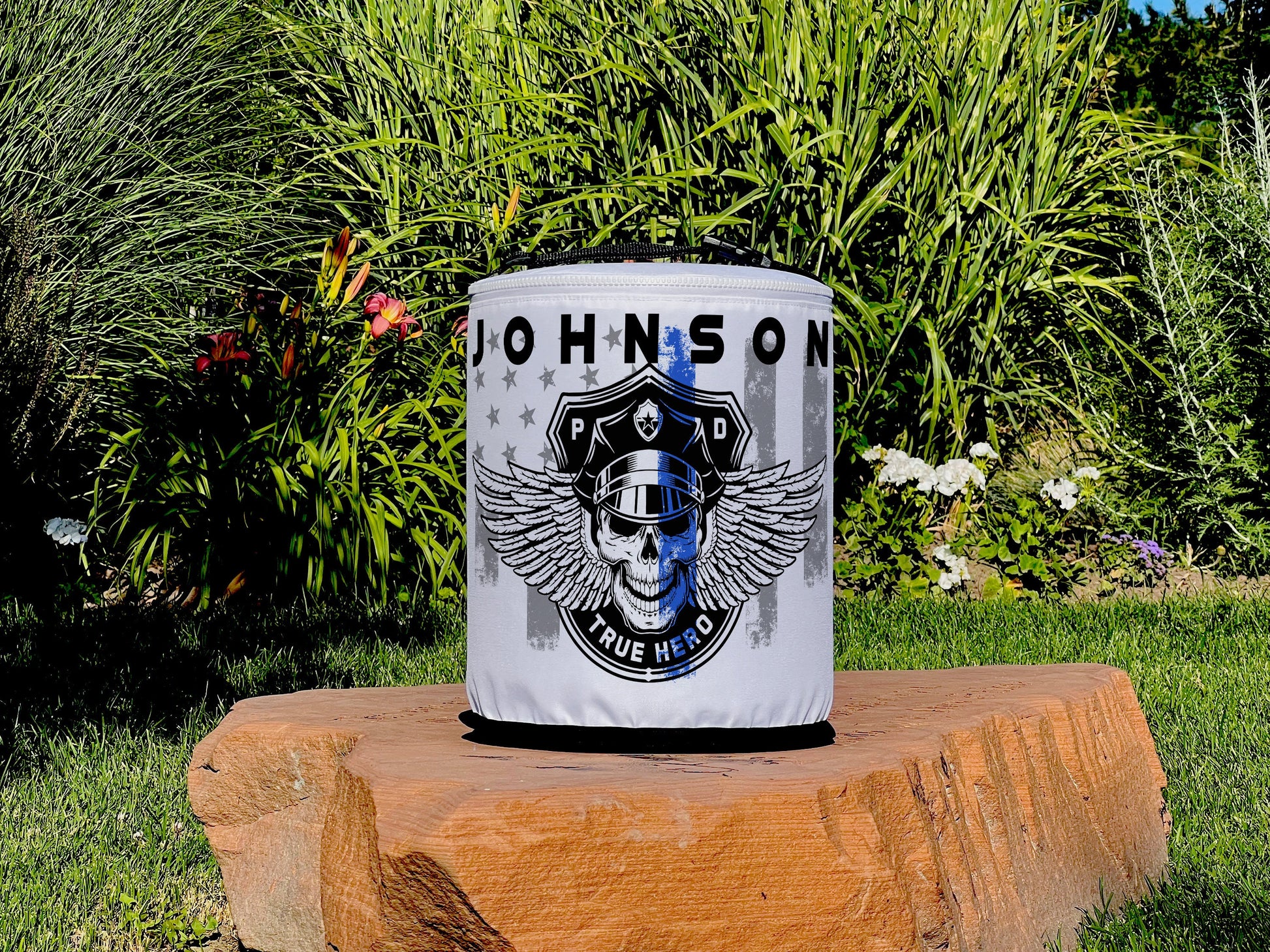 Winged Firefighter Skull Color Changing LED Lantern