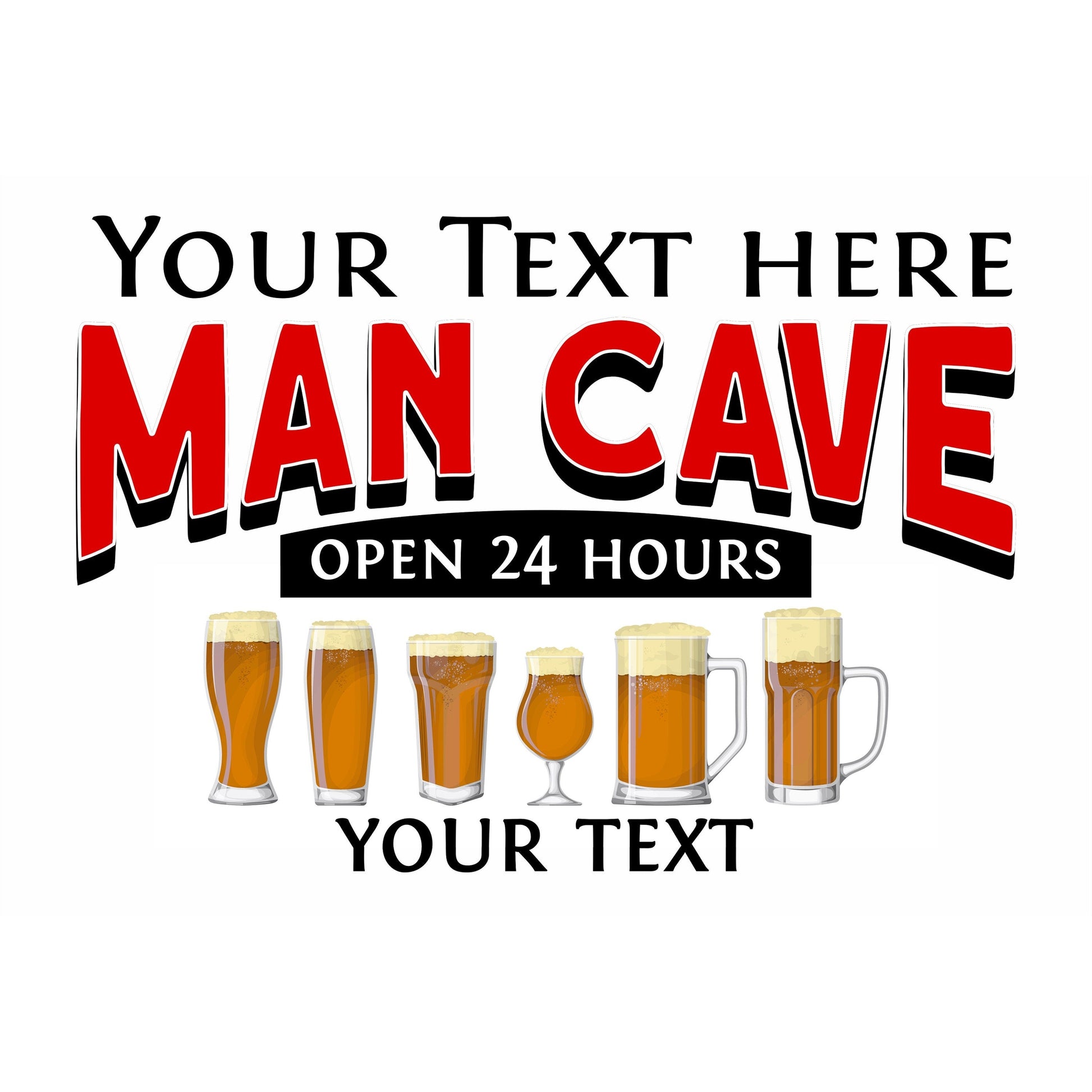 Man Cave Open 24 Hours LED Color Changing Lantern