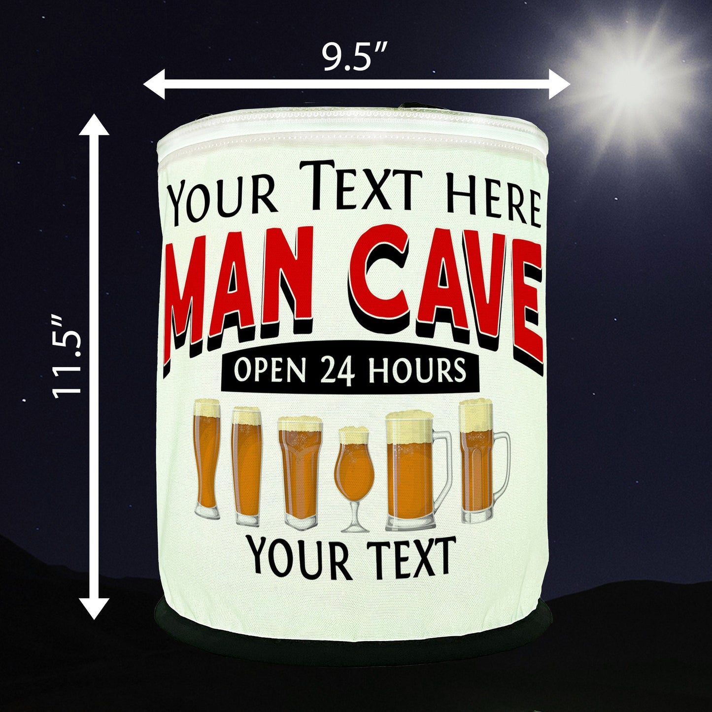 Man Cave Open 24 Hours LED Color Changing Lantern
