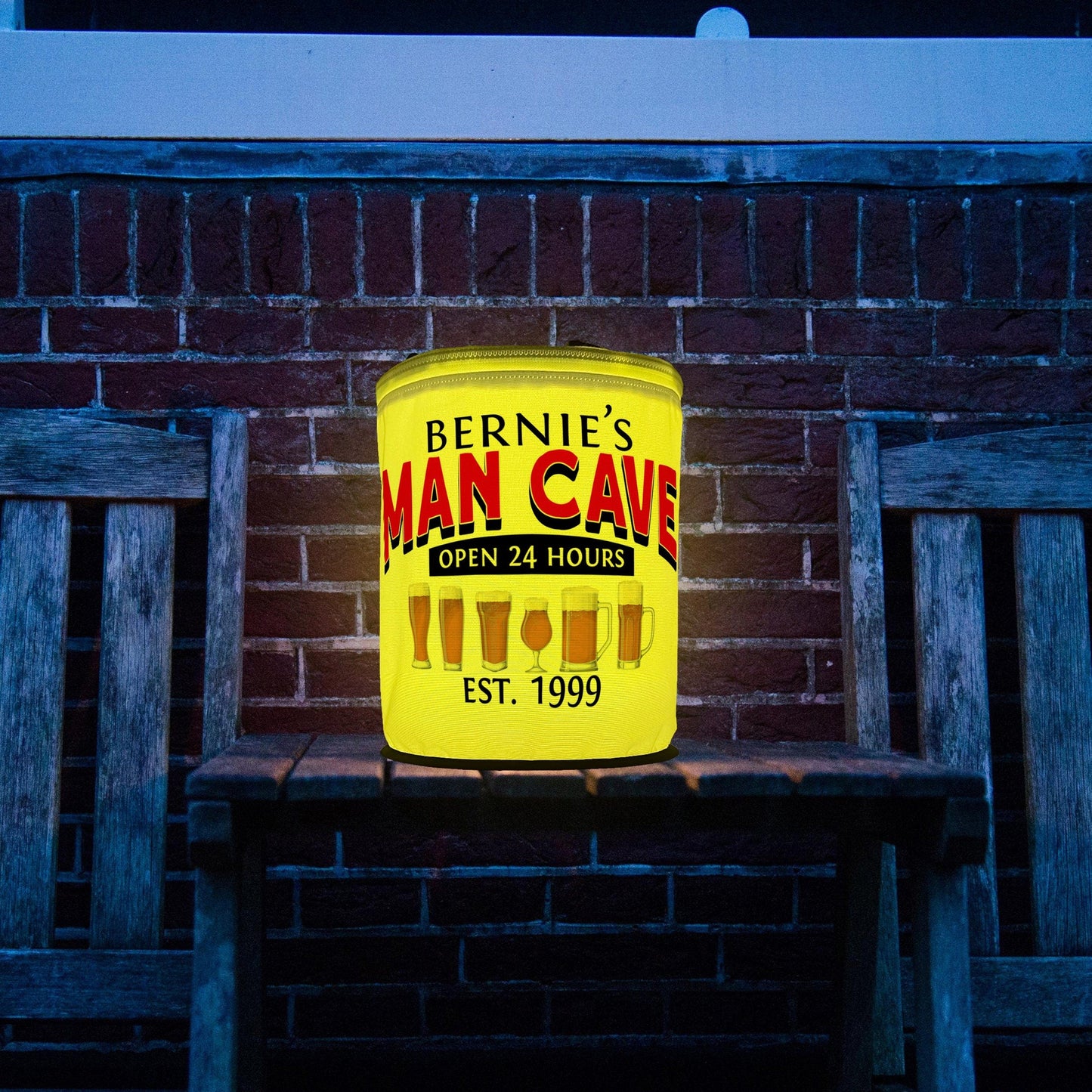 Man Cave Open 24 Hours LED Color Changing Lantern