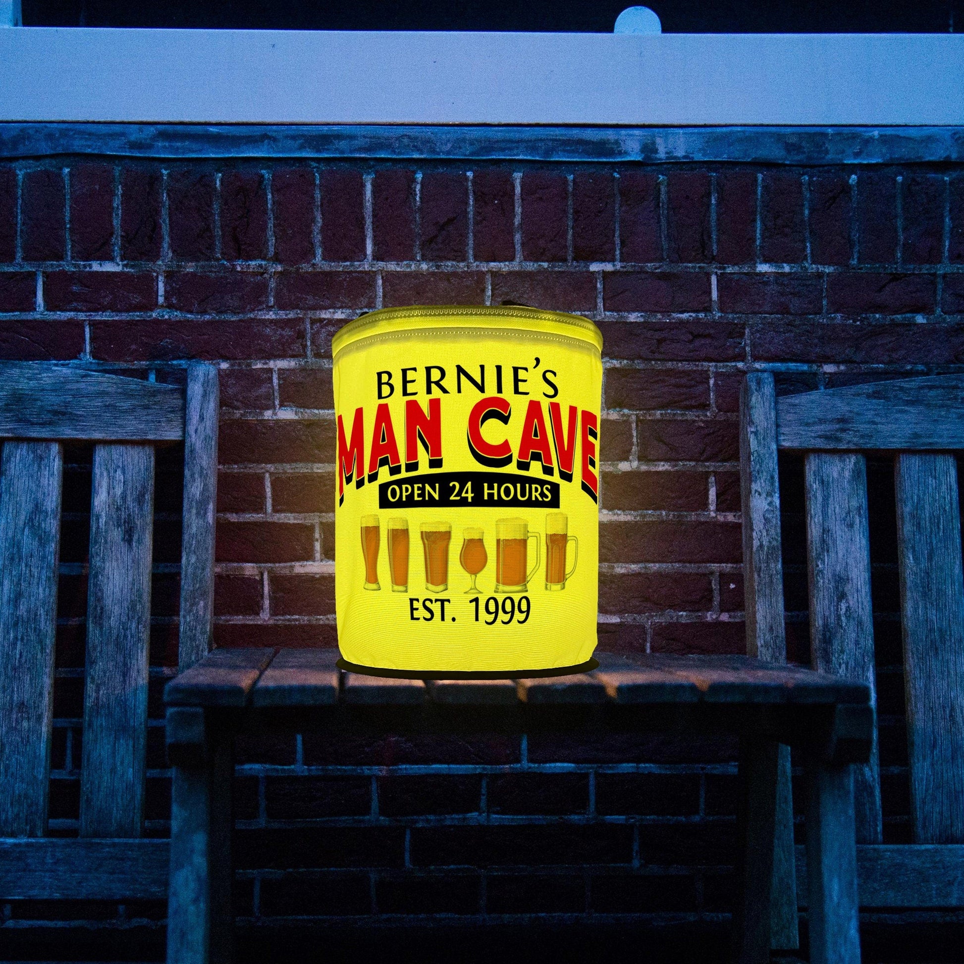 Man Cave Open 24 Hours LED Color Changing Lantern