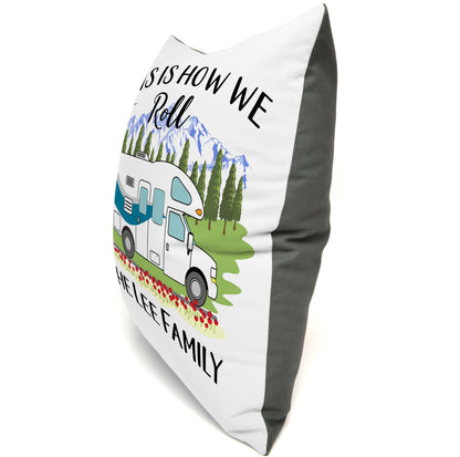 This is How We Roll Personalized Camping Pillow with Class C Motorhome