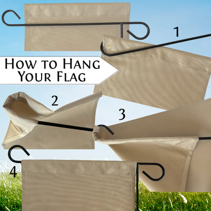 We Can Pop Up Anywhere Personalized Campsite Flag with Pop up Camper or A-Frame on Tan Fabric