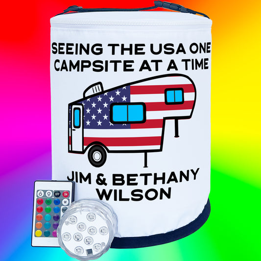 Seeing The USA One Campsite at a Time, Patriotic LED Lantern