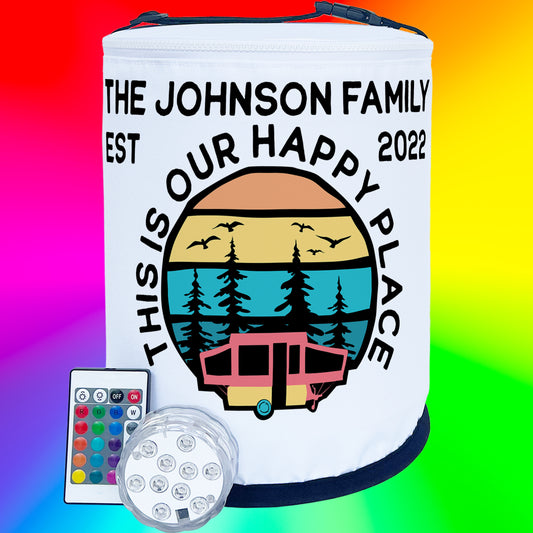 This is Our Happy Place Pop-Up Tent Trailer LED Lantern