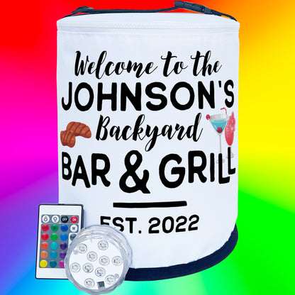 Welcome to the Backyard Bar and Grill LED Lantern