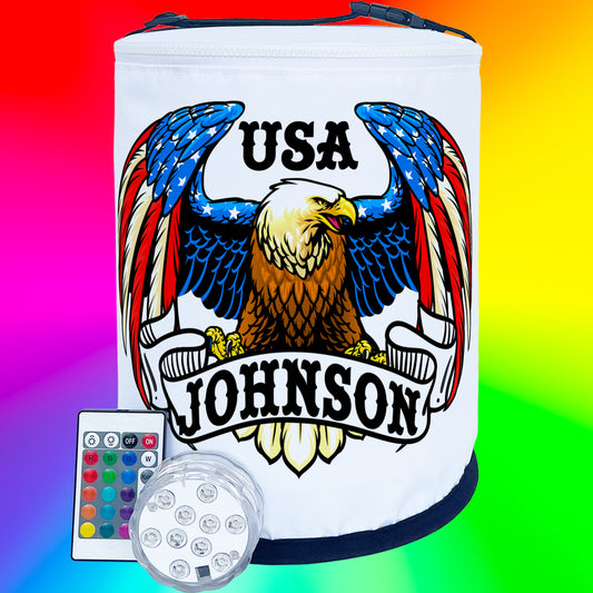 US Flag Bald Eagle - USA LED Lantern