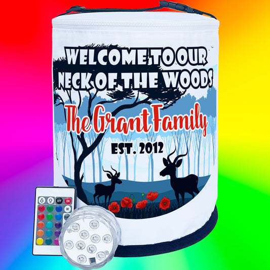 Welcome to Our Neck of the Woods LED Lantern