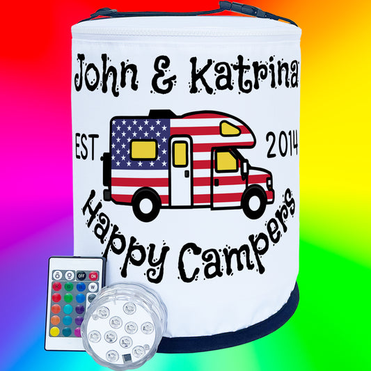 Happy Campers Patriotic Color Changing Lantern Class C Motorhome