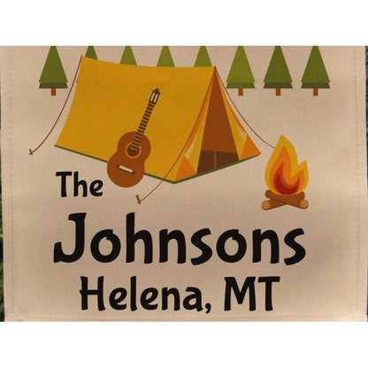 Welcome to our Campsite Personalized Camping Garden Flag, Camping Sign, Father's Day Gift, Tent Flag, Campground Decor, Camp Gift