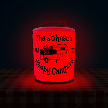 Happy Campers Personalized Color Changing 5th Wheel LED Camping Light
