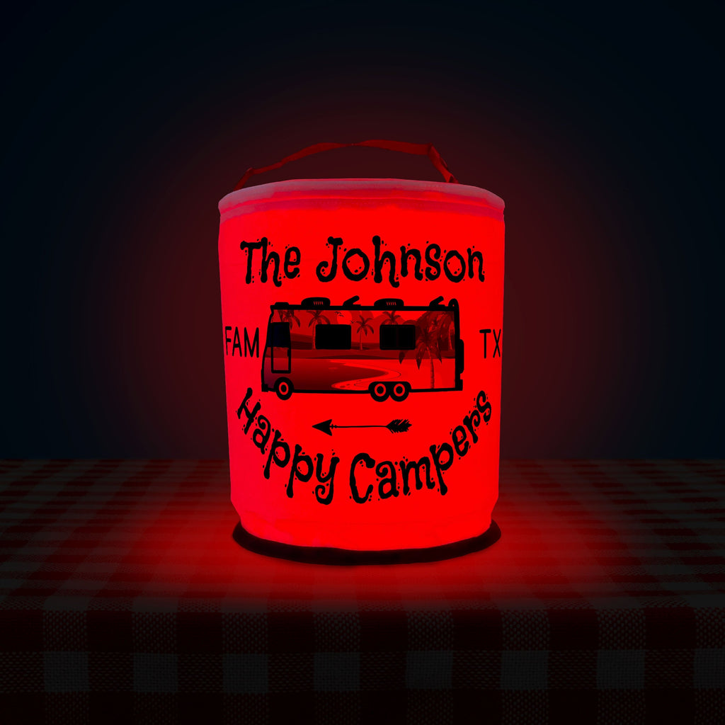 Happy Campers Personalized Color Changing LED Lantern