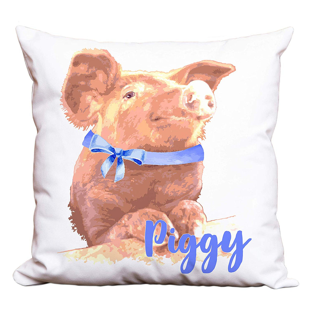 Pink Pig Modern Farmhouse Personalized Decorative Pillow