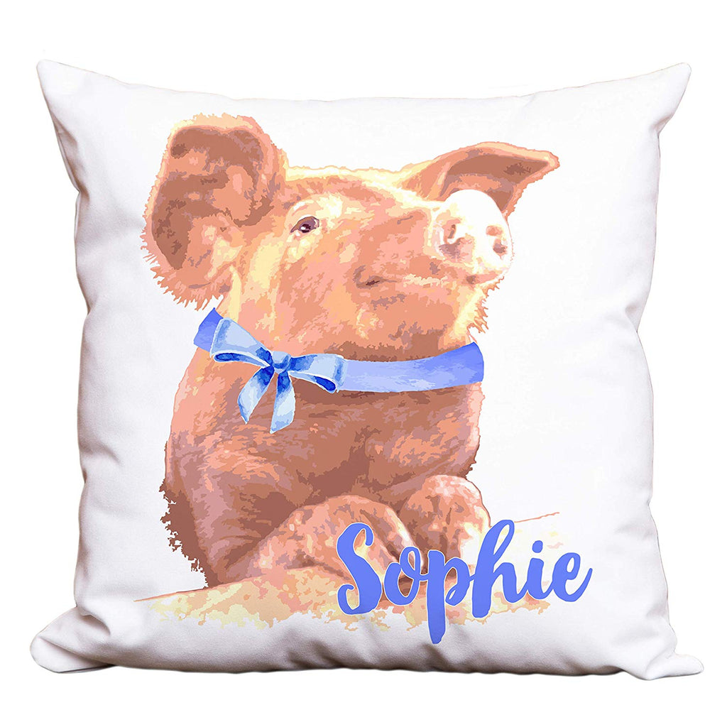 Pink Pig Modern Farmhouse Personalized Decorative Pillow