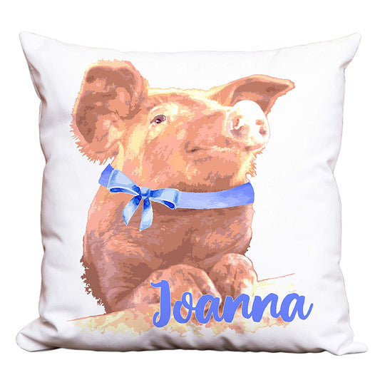 Pink Pig Modern Farmhouse Personalized Decorative Pillow