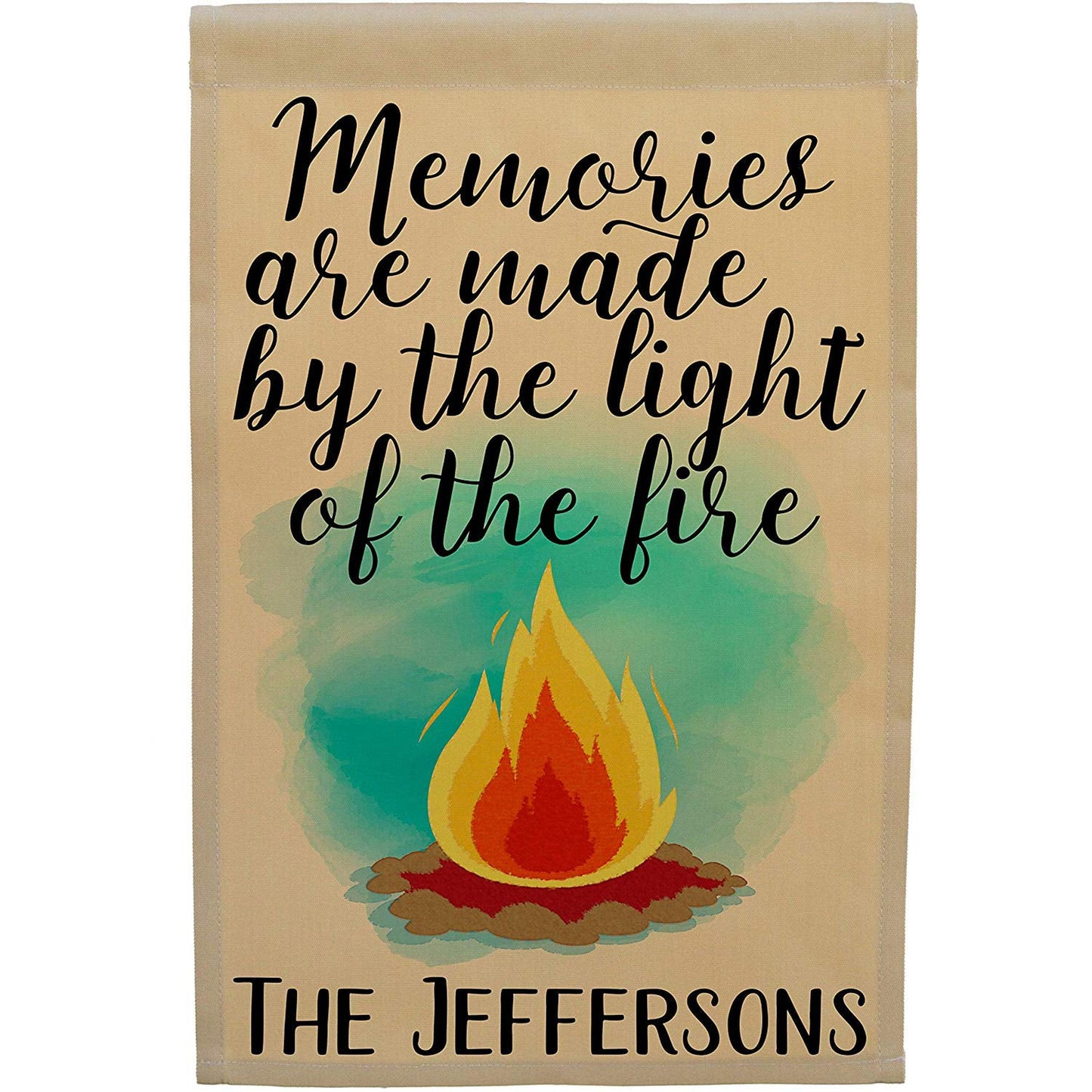 Memories are Made The Light The Fire Personalized Camping Flag with Campfire