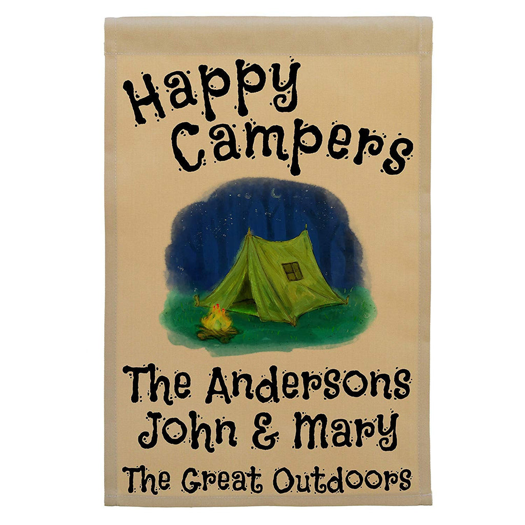 Happy Campers Personalized Camping Flag with Tent