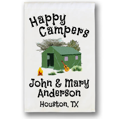 Happy Campers Personalized Camping Flag with Tent