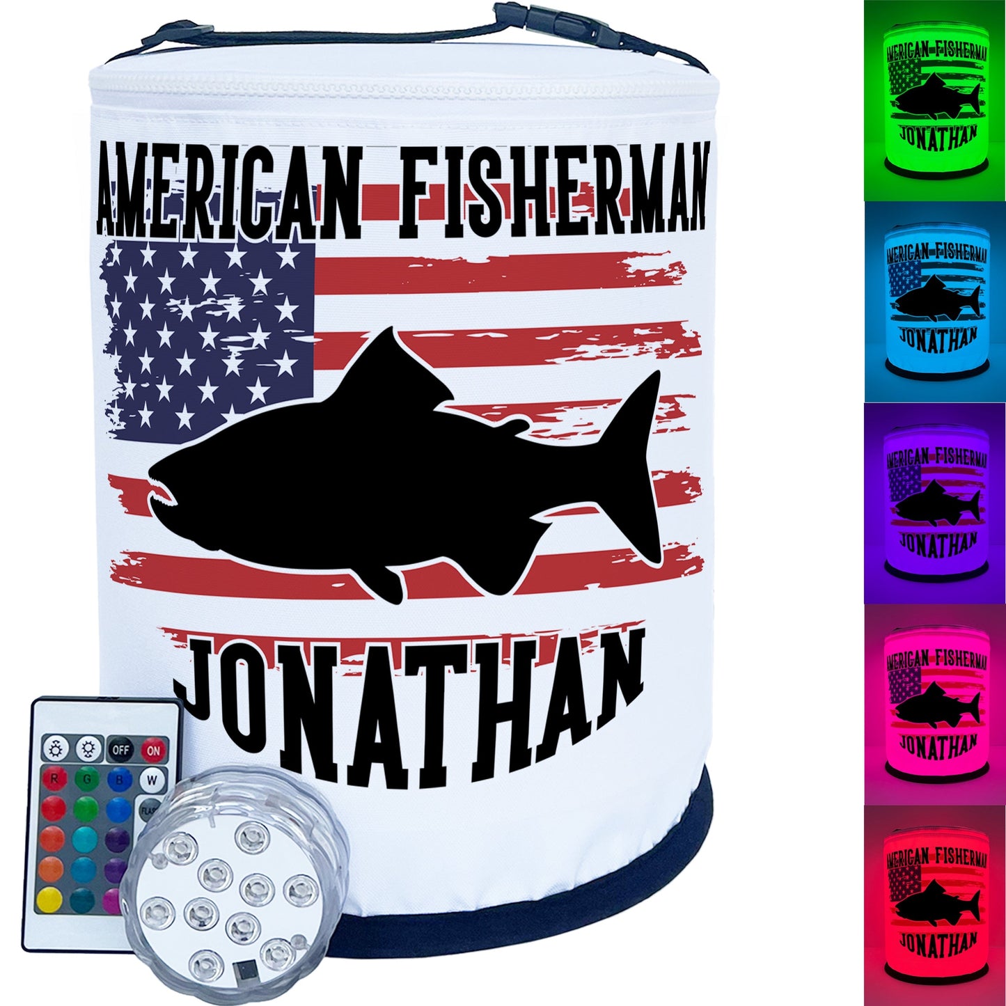 American Fisherman US Flag Color Changing LED Lantern