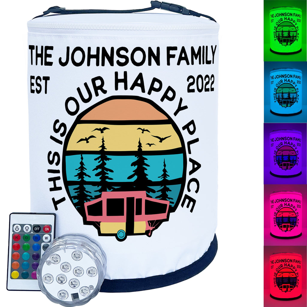 This is Our Happy Place Pop-Up Tent Trailer LED Lantern