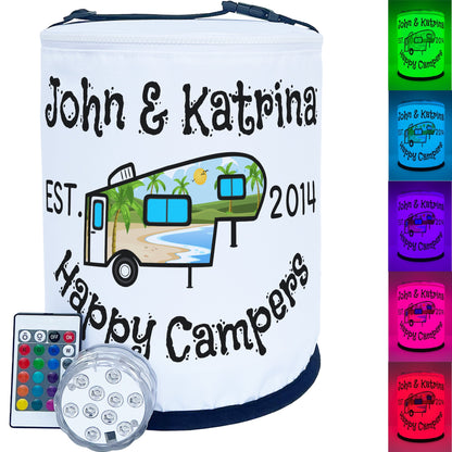 Happy Campers Personalized Color Changing 5th Wheel LED Camping Light