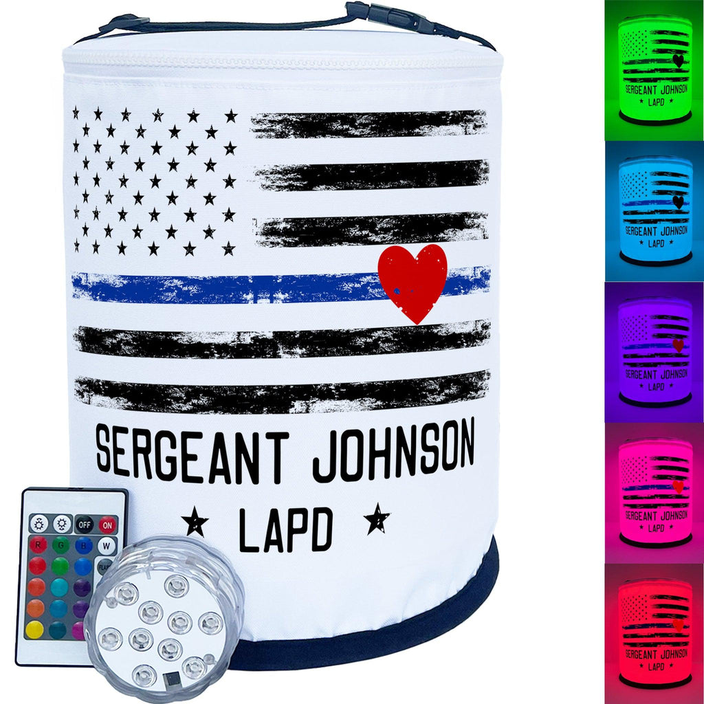Thin Blue Line Police Officer - Indoor or Outdoor LED Decoration