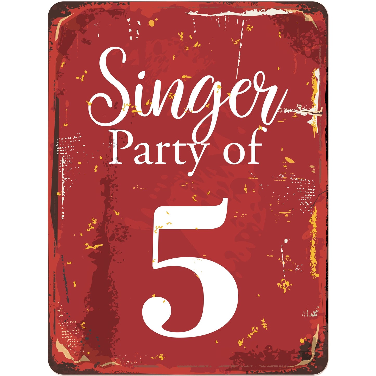 Party of with Chosen Name and Number Personalized Rustic Aluminum Sign With Distressed Look