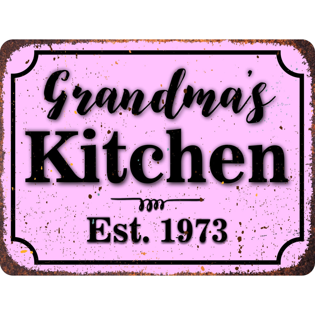 Kitchen Personalized Rustic Aluminum Sign With Distressed Look