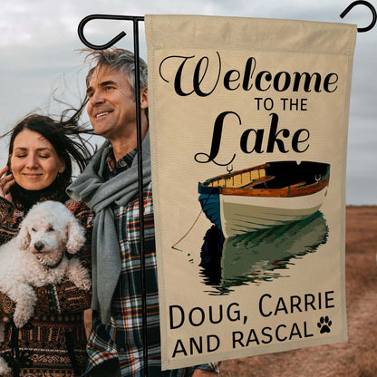 Welcome to The Lake Personalized Cabin or Lake House Flag