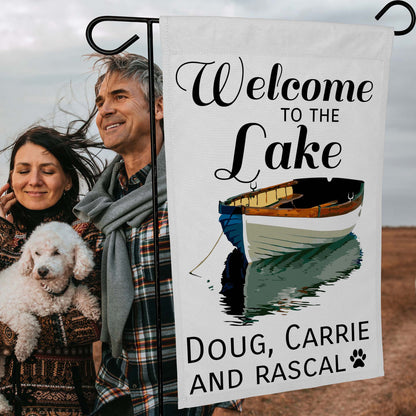 Welcome to The Lake Personalized Cabin or Lake House Flag