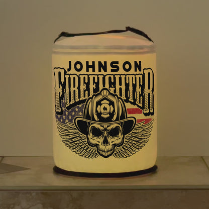 Winged Firefighter Skull Color Changing LED Lantern