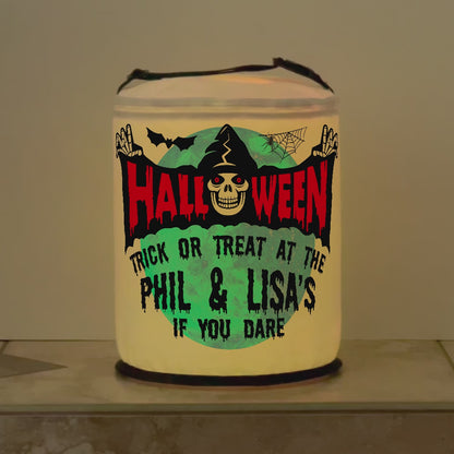 Trick or Treat at Our House If You Dare Halloween LED Lantern