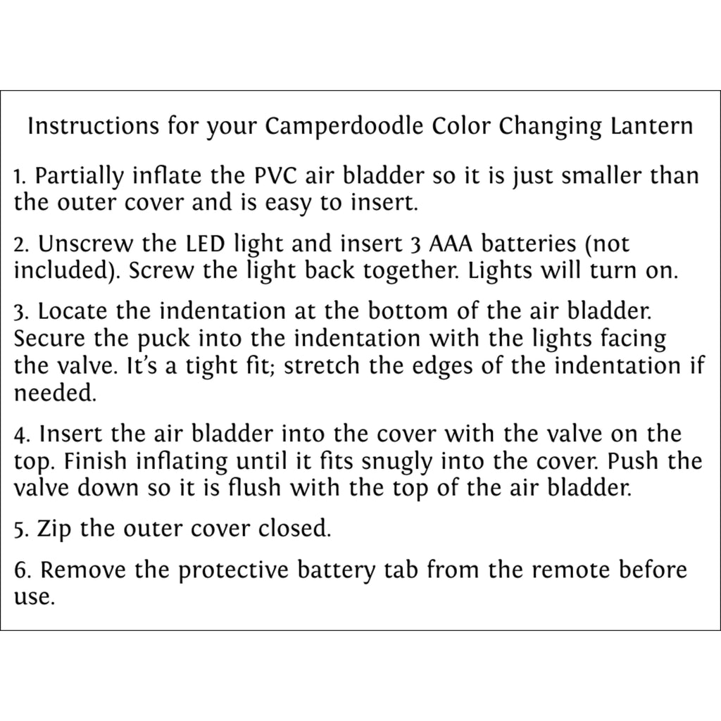 Watercolor Camping or Picnic Color Changing LED Lantern